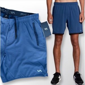 RVCA Sport Men's Yogger Stretch Elastic 17” Short DDN Blue